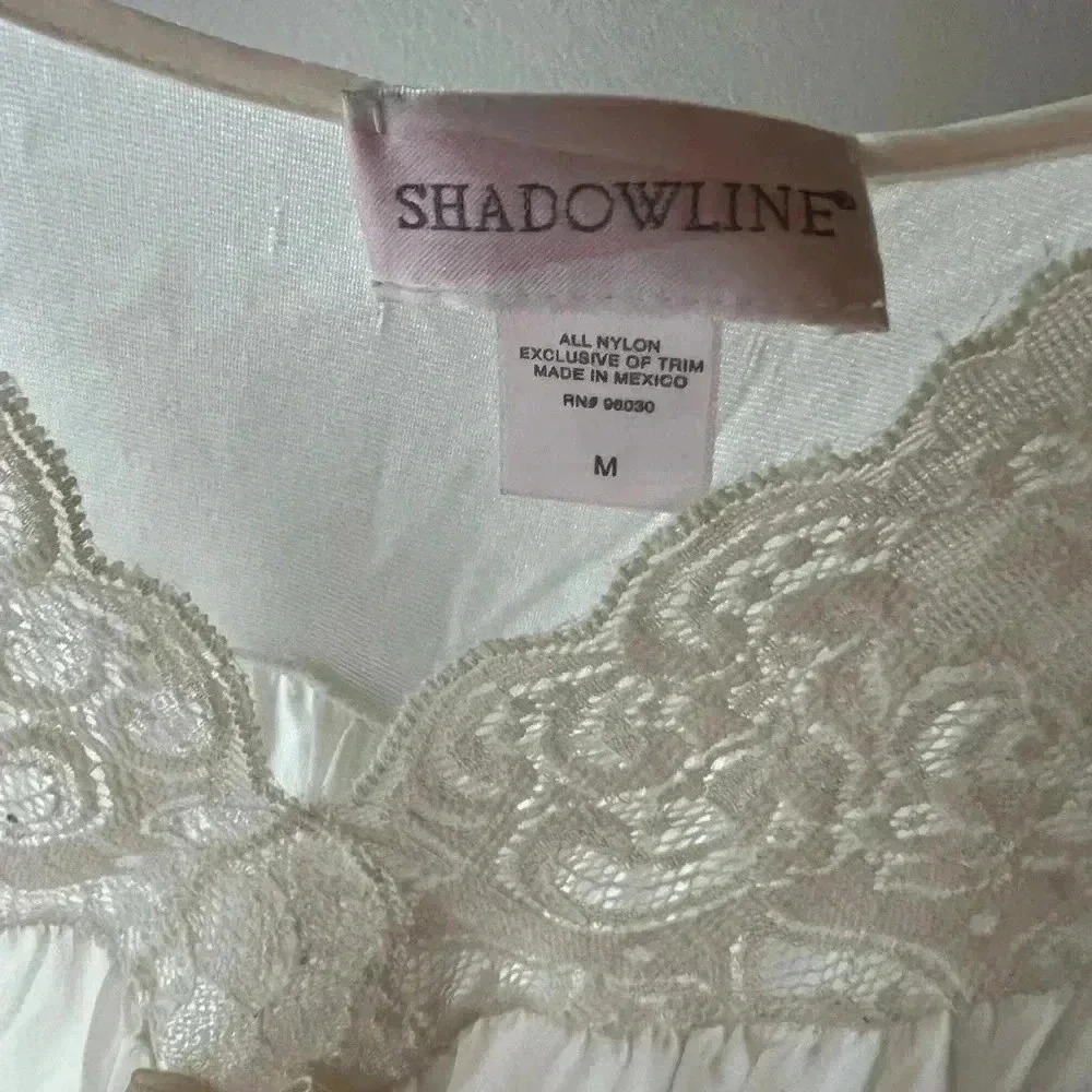 Vintage grannycore coquette ivory bow lace chemise slip dress lingerie nightie - Picture 7 of 13